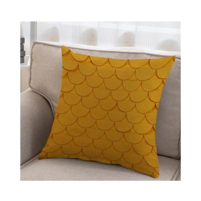 China OWENIE Fish Scale PORTABLE Home Decor Cushion Cover Yellow Square Sofa Throw Pillow Cases For Living Room Decorative for sale