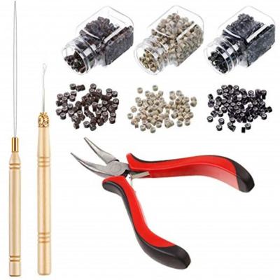 China Hair Extenisons Silicone Micro Rings Links Pulling Hook Bead Device Hair Extension Tool Professional Salon Nano Micro Ring Beads for sale