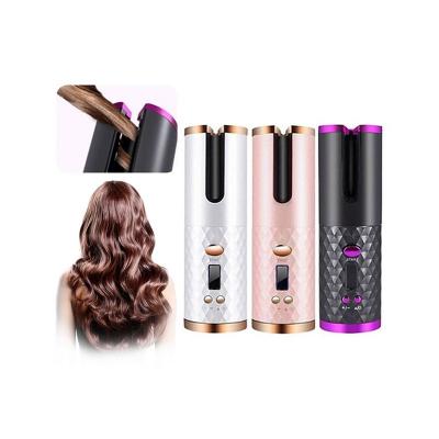 China Hair Beauty Ceramic Cordless Hair Curler 3 Barrel Wave Barrel Type Automatic Curling Iron With Smart LCD Display for sale