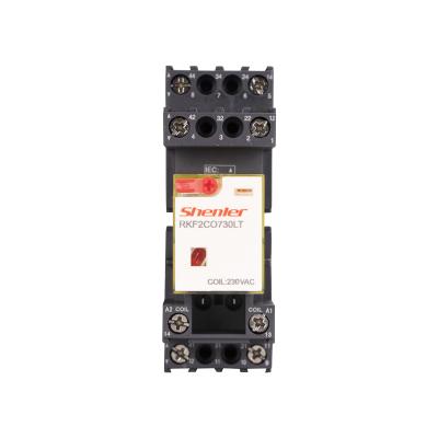 China Shenler RKF2CO730LT+SKB08-E 2 Pole 12A 230VAC LED TEST Key Sealed Relay Module with Socket High Power 24vdc Relay for sale