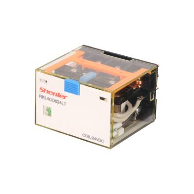 China Shenler RKL4CO024LT Power Relay 10A 4 Pole 24VDC LED TEST Key Miniature Sealed Slim Relay With Clear Low 5A /220VDC VE-R02 for sale