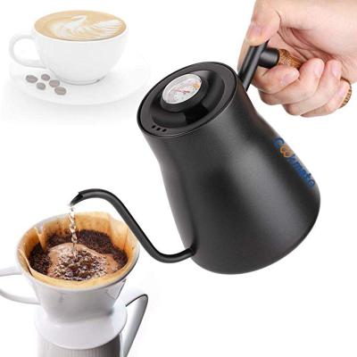 China Viable Pour Over Brew Over Bartender Flow Gooseneck Tea Kettle Coffee Kettle with Thermometer for sale