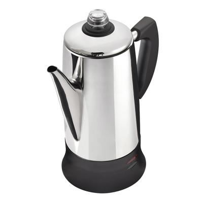 China High Quality Eco-friendly Stainless Steel Electric Spill Over Coffee Kettle Bartender 12 Cup Coffee Percolator for sale