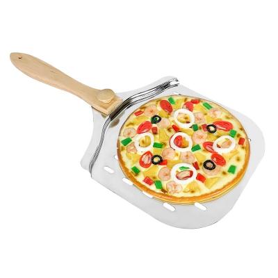 China 2021 Viable New Design Pizza Board For Pizza Oven With Detachable Wooden Handle Perforated Pizza Skin New for sale