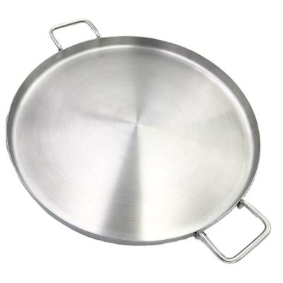 China Barbecue baking cookware set outdoor camping flat stainless steel round pan and pot set with removable rack for sale