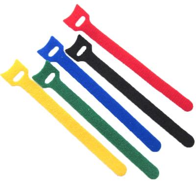 China Colorful Customized Printed Adjustable Shoe Logo One Wrap Wire Management Hook And Loop Cable Ties for sale