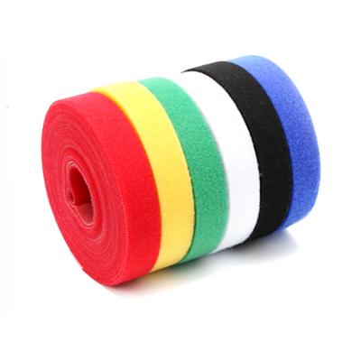 China Sustainable Super Sticky Double Sided Nylon Polyester Back To Hook Loop Yarn Layout Strip One Back Wrap for sale