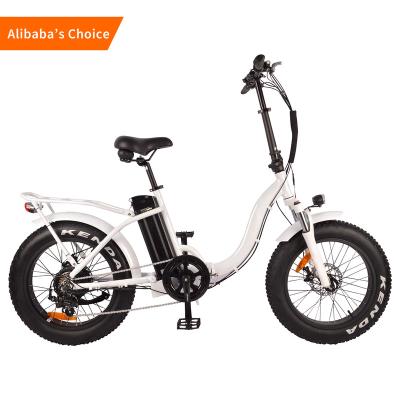 China Aluminum Alloy 750W 48V 13Ah Electric Folding LED Light Suspension Fork Shi Gauge Gear Bike White Pearl for sale