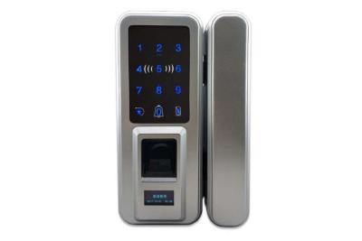 China Keypad   Commercial Glass Door Fingerprint Lock  With Password IC Card Remote Control LED Screen Touch for sale