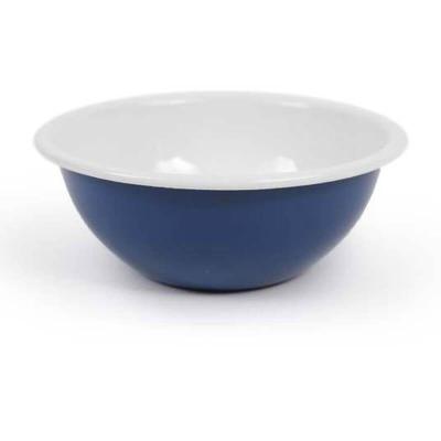 China 14cm 16cm Disposable Large Size 18cm Steel Blue White Custom Brand Printed Reusable Enamel Popcorn Bowls for sale