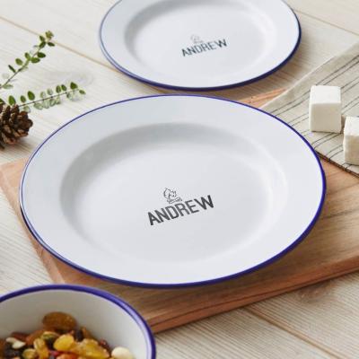 China Viable Wholesale Japan Cheap Customized Logo Colored Round Shape Metal For Glazing Serving Dishes And Plates for sale