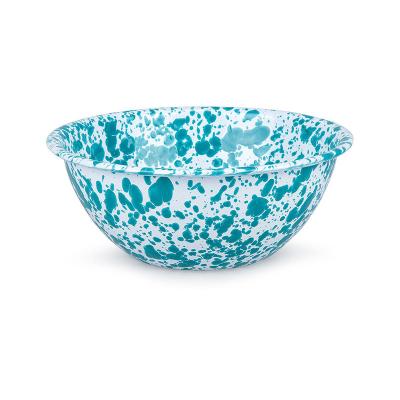 China Cheap Viable Custom Splatter Salad Rim Metal Color Factory South Korea Enamel Mixing Bowl Set for sale