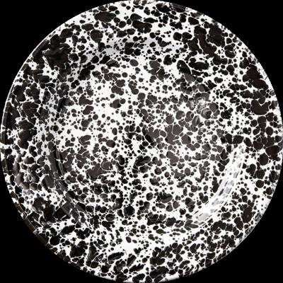 China Viable Custom Logo Printed 10inch Tableware Tableware Camping Splatter Pattern Enamel Black Marble Dishes for sale