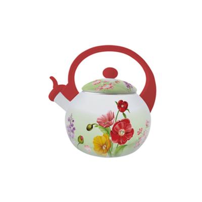 China Sustainable Popular Design Double Layer Enamel Coating Wick Teapot for sale