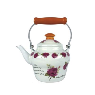 China Sustainable Flower pattern decal double tea pot kettle set for camping for sale