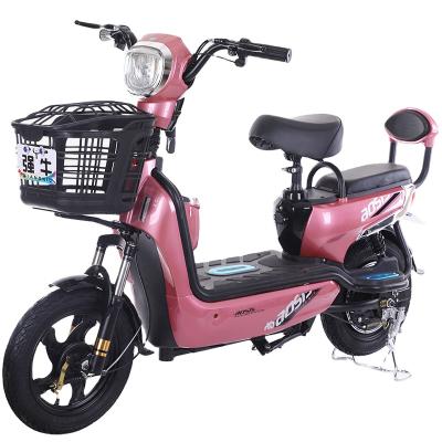 China Cheap price 2 wheel carbon steel electric bicycle light chain electric bicycle can carry 2 people for sale