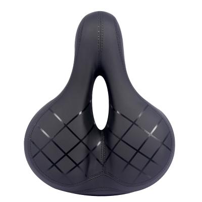 China Comfortable Reflective Soft Seat Saddle Bicycle Accessories Direct Selling Shock Absorbing Hollow Saddle for sale