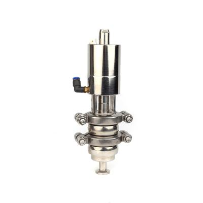 Chine Beverage Sanitary Stainless Steel Pneumatic Double Seat Mini Flow Divert Flow Diverting Valve à vendre