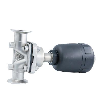 China Pneumatic General Sanitary Stainless Steel Through Diaphragm Valve With Plastic Actuator Te koop