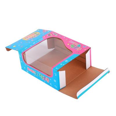 China Jinayon Recyclable PVC Window Cover Custom Copy Folded Corrugated Paper Gift Toy Packing Box for sale