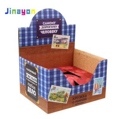 China Recycled Materials Jinayon Mini PDQ Custom Corrugated Foldable Paper Display Box For Retail Store for sale