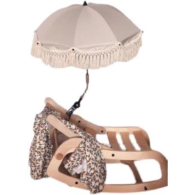 China Modern Baby Beach Umbrella Baby Stroller Umbrella With Tassels Outdoor Baby Umbrella for sale