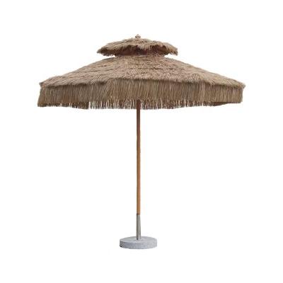 China Modern Promotional Fringed Sun Beach Garden Market Parasol Umbrellas Straw Umbrella for sale