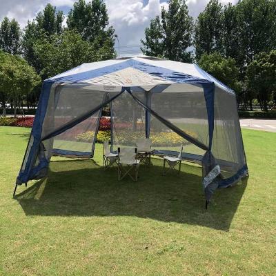 China Diagonal Tether Type Mosquito Net Sunshade Gauze Axle Multi Person Beach Canopy Mosquito Prevention Camping Cooking BBQ Tent for sale