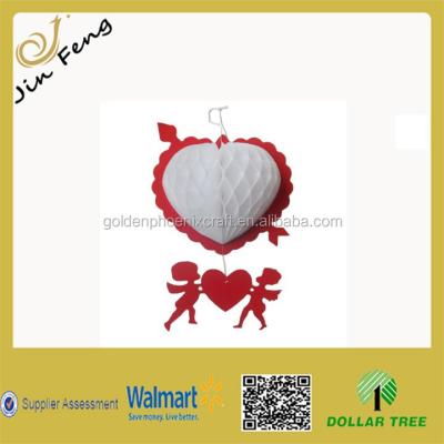 China Hot Sales Heart and Cupid Honeycomb Decoration for Valentine's Day/Wedding Tissue Paper Decoration JF-HD811 for sale