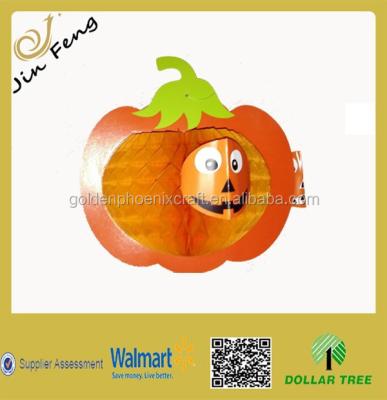 China Europe Halloween Pumpkin Honeycomb Hanging Decorations for sale