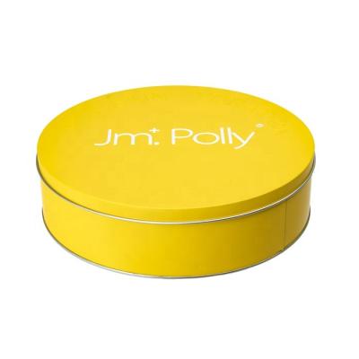 China New Product Candle Food Yellow Light Bottom Metal Tin Can Jars Round Shape With Lid for sale