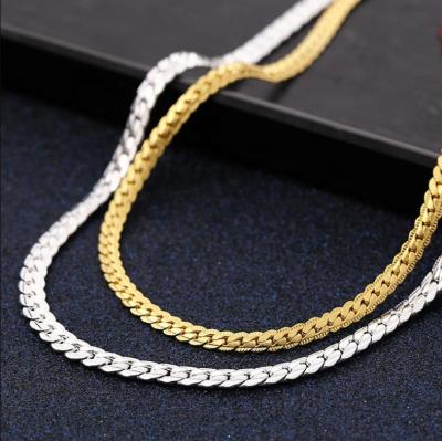 China Cool punk cuban link chain necklace 2021 new 18k gold plated punk for sale