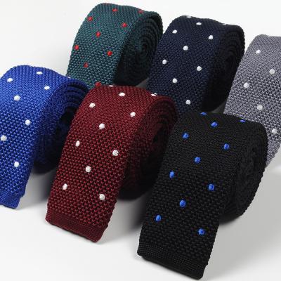 China 100% Handmade Factory Wholesale Custom Logo Knitted Neckties Casual Blue Men Knit Tie for sale