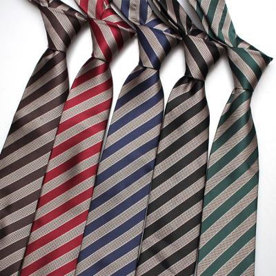 China 100% Polyester Jacquard Woven Tie Fashion Handmade Striped Tie Mens Formal 100% Tie Sets for sale