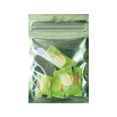 China Moisture proof colored silk bags with clear side, zipper bags, used to hold powders capsules or jewelry for sale