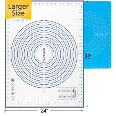 China Food Grade Non-Slip Measuring Silicon For Dough Rolling Mat Silicone Baking Pastry Mat Reposteria for sale