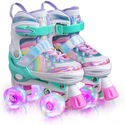 China Fashion\Comfortable\Durable Oxelo Built-in Roller Skates Skate Dragonfly Patins 4 Wheels Roller Skating Flashing Shoes for sale