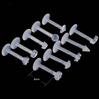 China Vintage 10 Piece Skin Piercing Jewelry/Bag Lip Labret Stud Earrings Helix Transparent Acrylic Body Lobe Unisex for sale