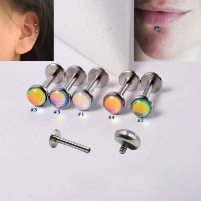 China FASHIONABLE Internally Wire Cartilage Earrings Labret Stud Lip Helix Piercing Stainless Steel 16Gauge for sale