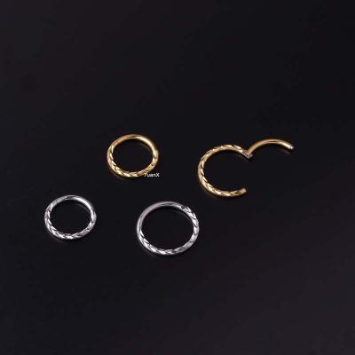 China Simple Nose Ring Cartilage Earrings Helix Pinna Trendy Wheat Earring Style Circle 16Gauge for sale