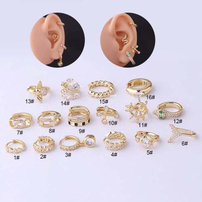 China FASHIONABLE circle cartilage earrings helix swindle piercing mermaid tail butterfly piercing cross shape for sale