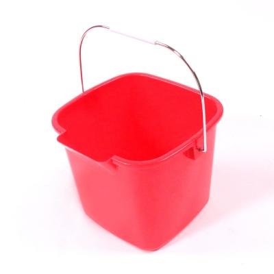 China Small Viable Red Sanitizing Bucket 3 Quart Cleaner Pail Square Containers for sale