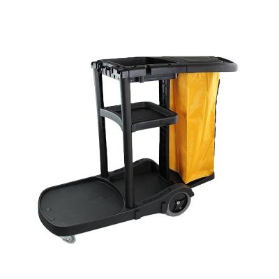 China Household cleaning trolley for public places. hotel concierge broom cart hotel restaurant .etc for sale