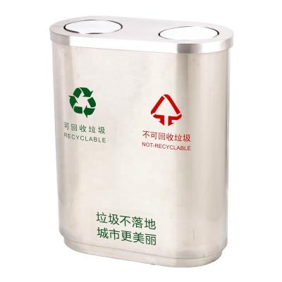 China Twins Stainless Steel Waste Bin / Litter Bin / Swing Top Litter Bin Sustainable for sale