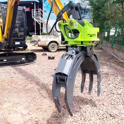 China Aangepast Graafwerktuig Hydraulic Rotating Grapples voor Houten Knipsel Te koop