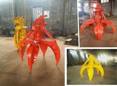 China Hydraulisches orange Schalen-Zupacken-Stahl)schrott halten Bagger eine 360 Grad-Rotation fest zu verkaufen