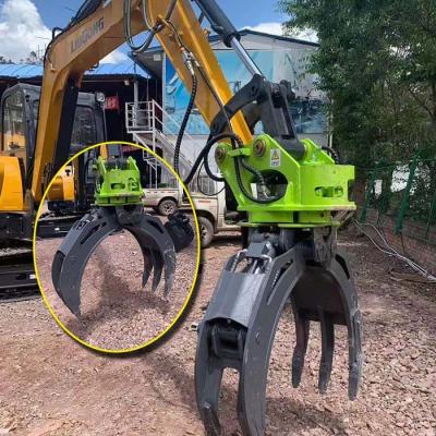 China Excavator Hydraulic Rotating Log Grapples Grab For CAT320 PC200 zu verkaufen