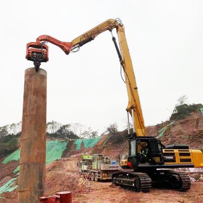 China Alta Eficiência 16-25 Meter Excavator Pil Drive Boom Arm Pilling Driver Boom Long Arm Com Excavator Bucket à venda