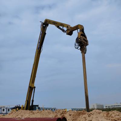 China 360 Degree Excavator Vibro Hammer with long boom arm , Excavator Mounted Vibratory Pile Driver For CAT320 for sale