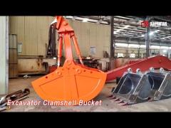 Mechanical Hydraulic Excavator Clamshell Bucket Double Cylinder High Efficiency